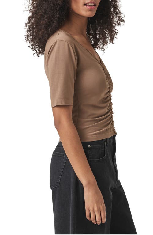 Splendid Yasmina Ruched T-shirt In Brown