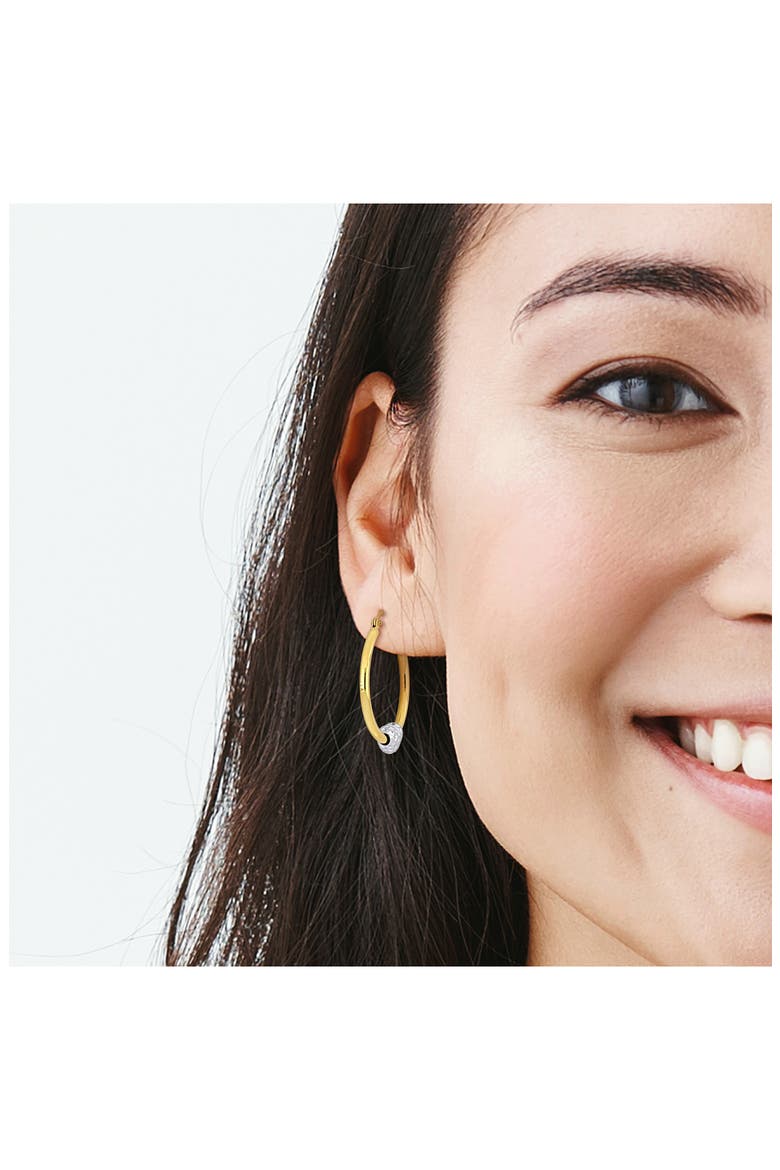 Heart Charm Hoop Earrings, Alternate, color, GOLD