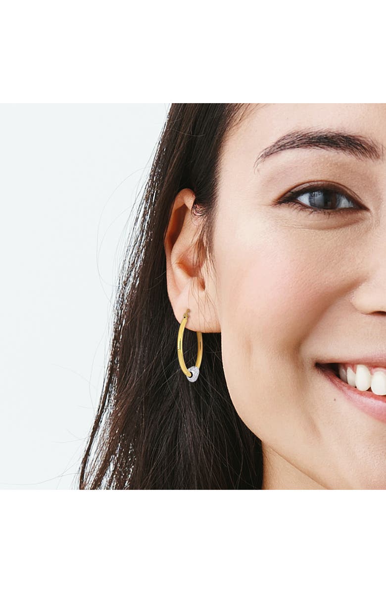 DELMAR Heart Charm Hoop Earrings, Alternate, color, Gold