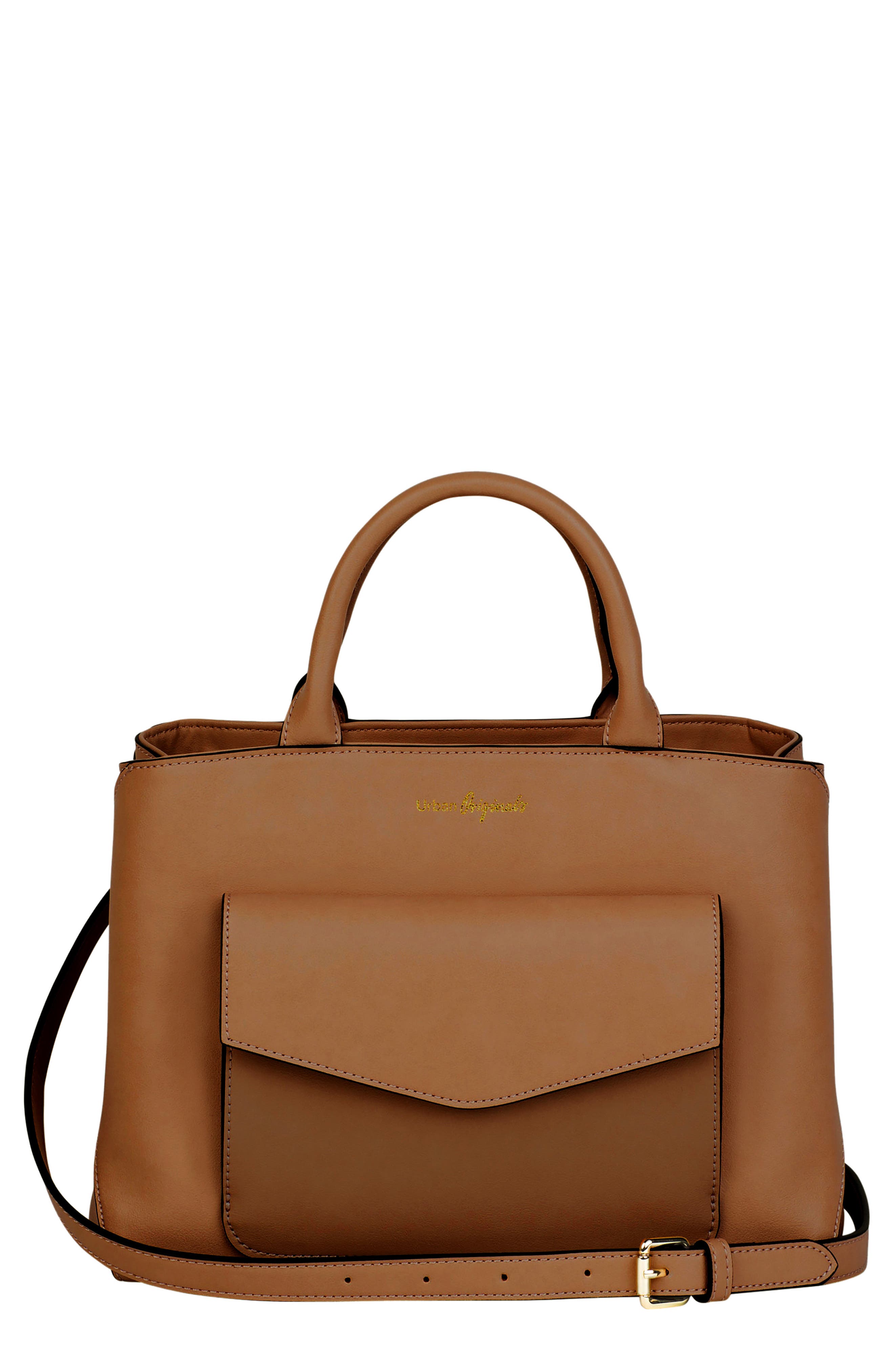 Transform Vegan Leather Satchel, Main, color, CAMEL