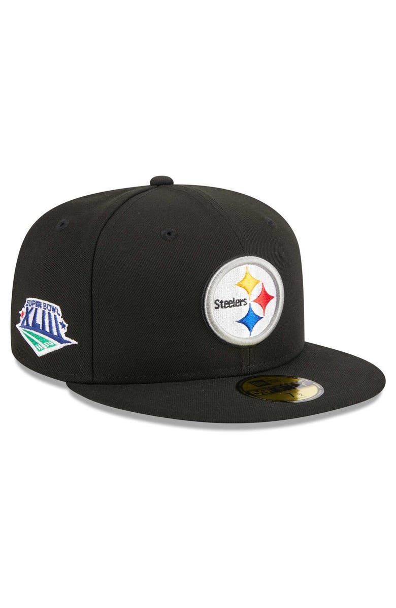 New Era Men's New Era Black Pittsburgh Steelers Main Patch 59FIFTY Fitted Hat, Main, color, Black