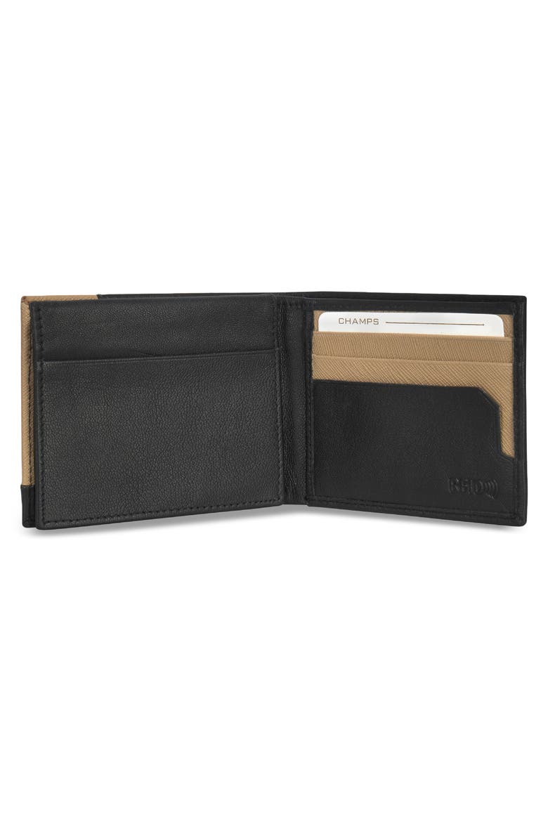 Iconic ID Flap Leather Bifold Wallet, Alternate, color, BLACK/ IVORY