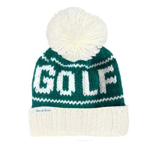 Bits & Bows Golf Bobble Hat In White