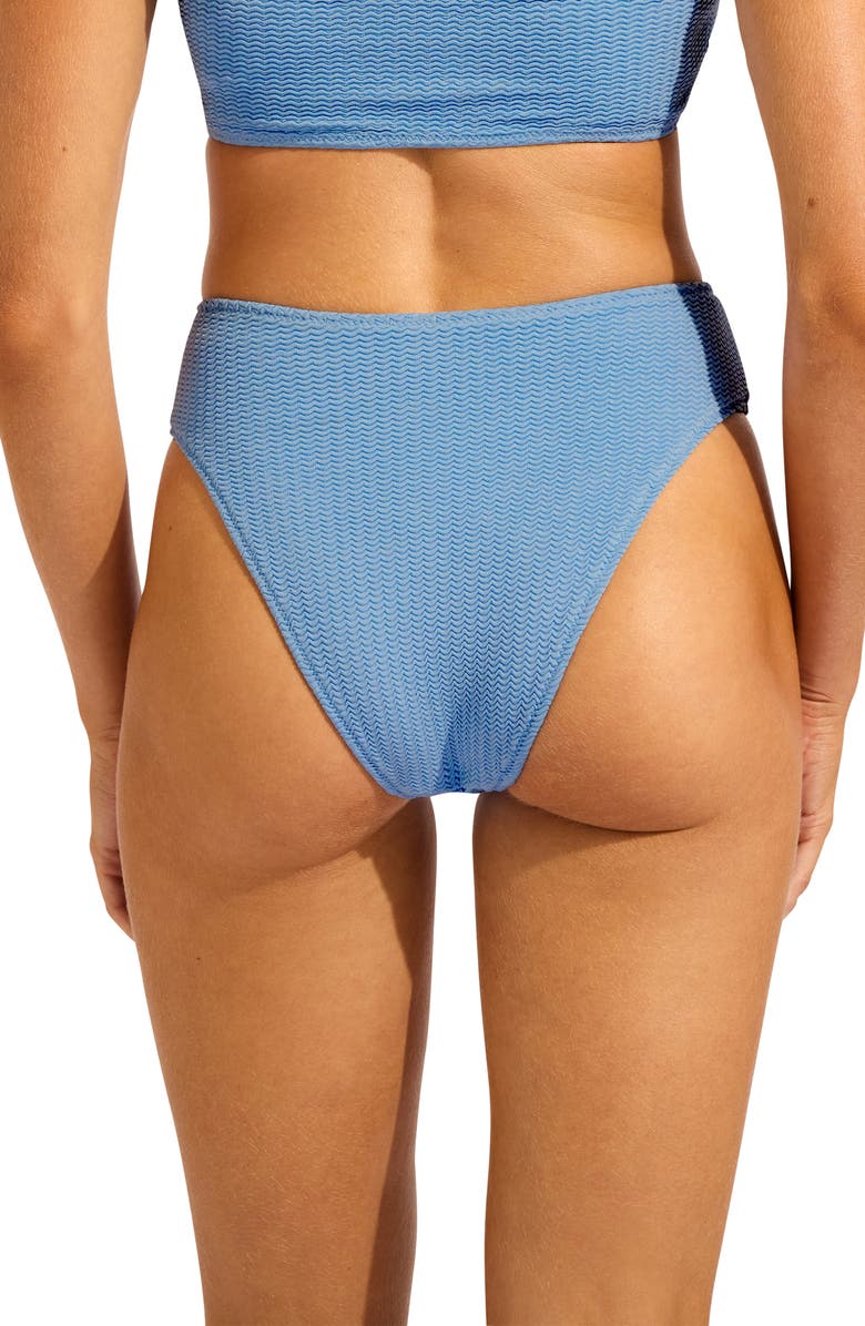Seafolly Sea Dive High Waist Bikini Bottoms, Alternate, color, Cornflower