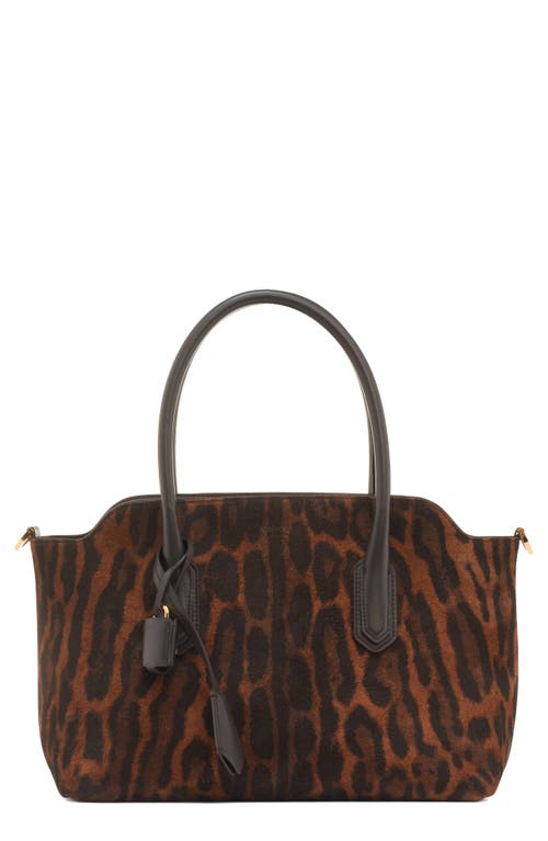 Tom Ford Medium Alexander Suede Tote In Brown