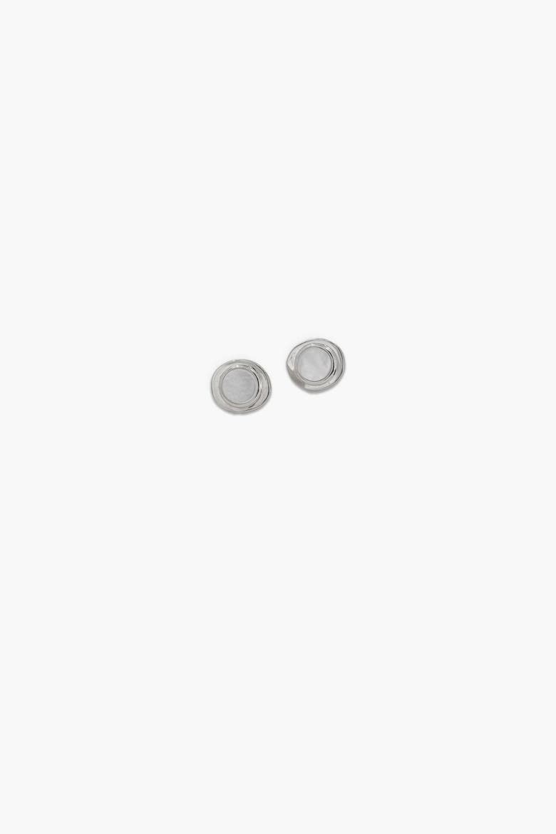 Aura Mother Pearl Earrings, Main, color, Sterling Silver