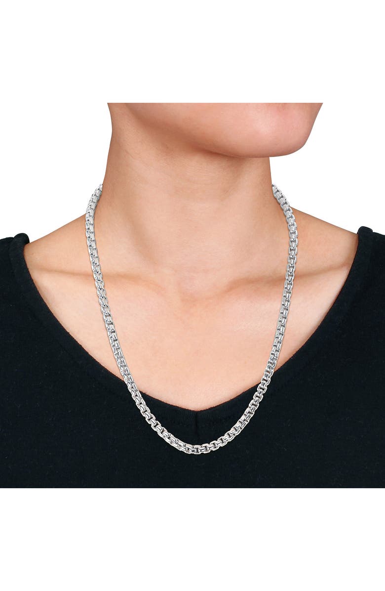 DELMAR Sterling Silver Box Link Chain Necklace, Alternate, color, Silver