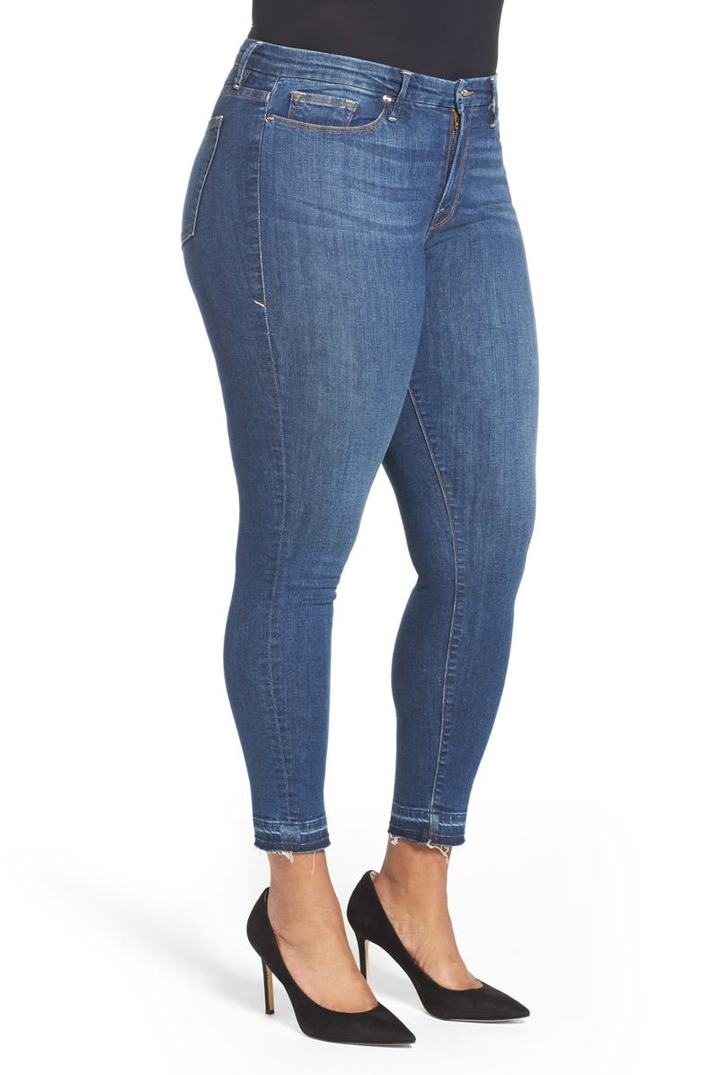 Good American Good Legs High Rise Crop Released Hem Skinny Jeans, Alternate, color,