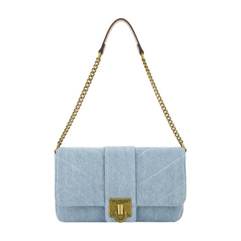Denim Brass Hardware Flap