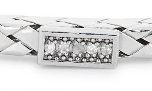 Meshmerise Diamond Woven Cuff Bracelet In White Gold