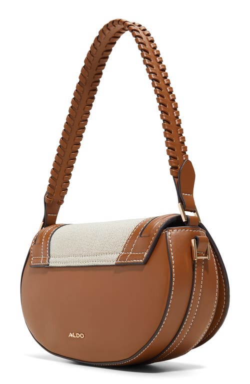 Aldo Kimya Mixed Media Shoulder Bag In Light Brown