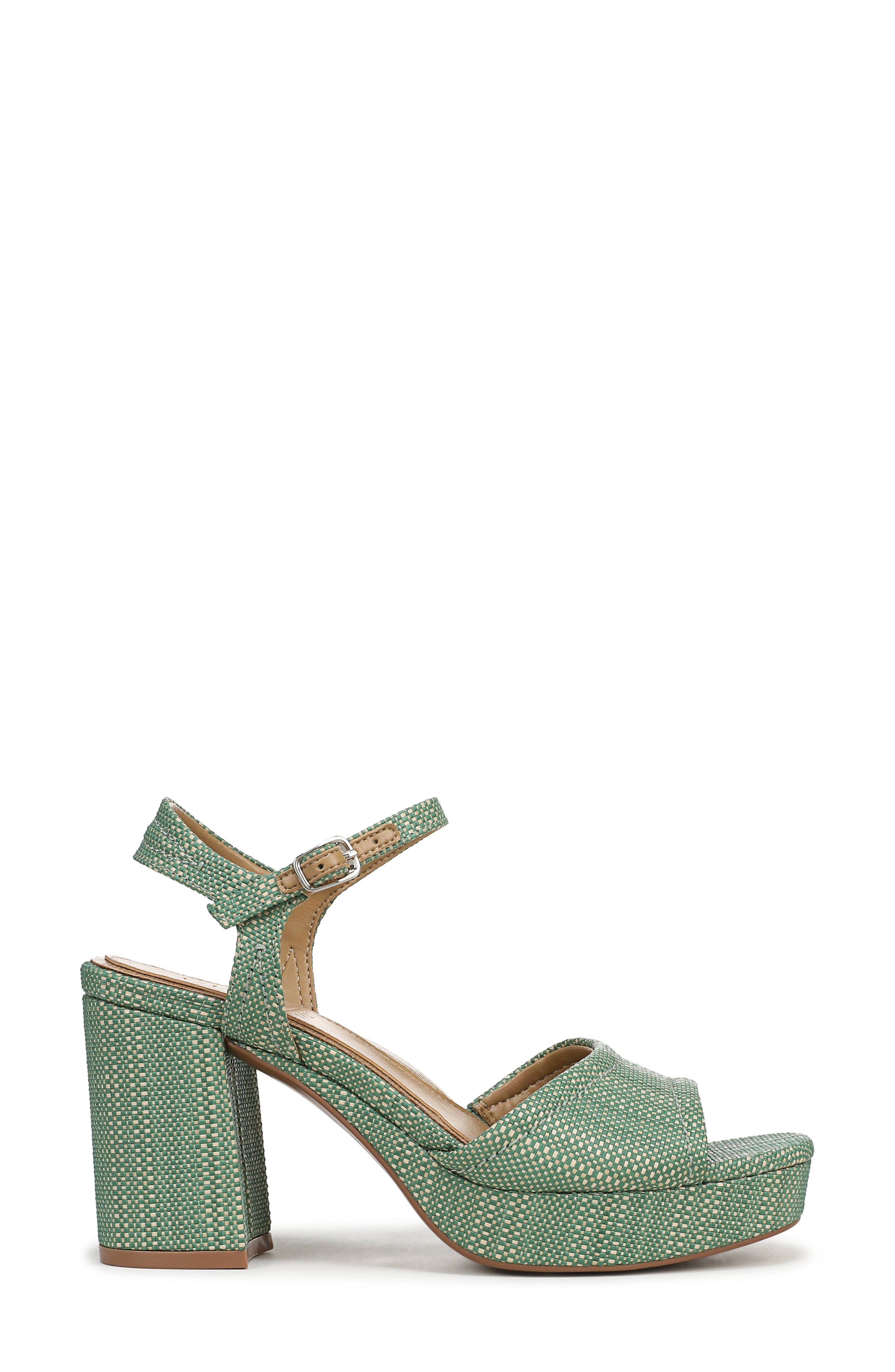 Petra Ankle Strap Platform Sandal, Alternate, color, GREEN MULTI FAUX RAFFIA