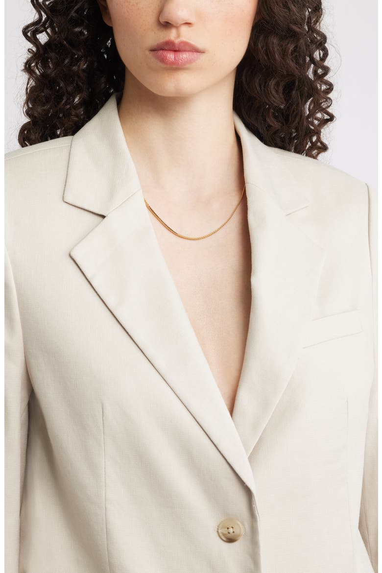 The Liv Linen Blend Boyfriend Blazer, Alternate, color, BEIGE SCROLL