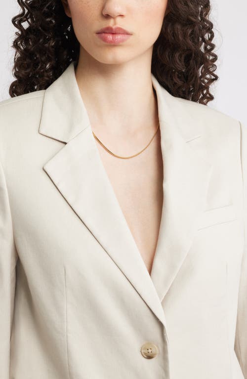 Nordstrom Stretch Linen Blend Boyfriend Blazer In Brown