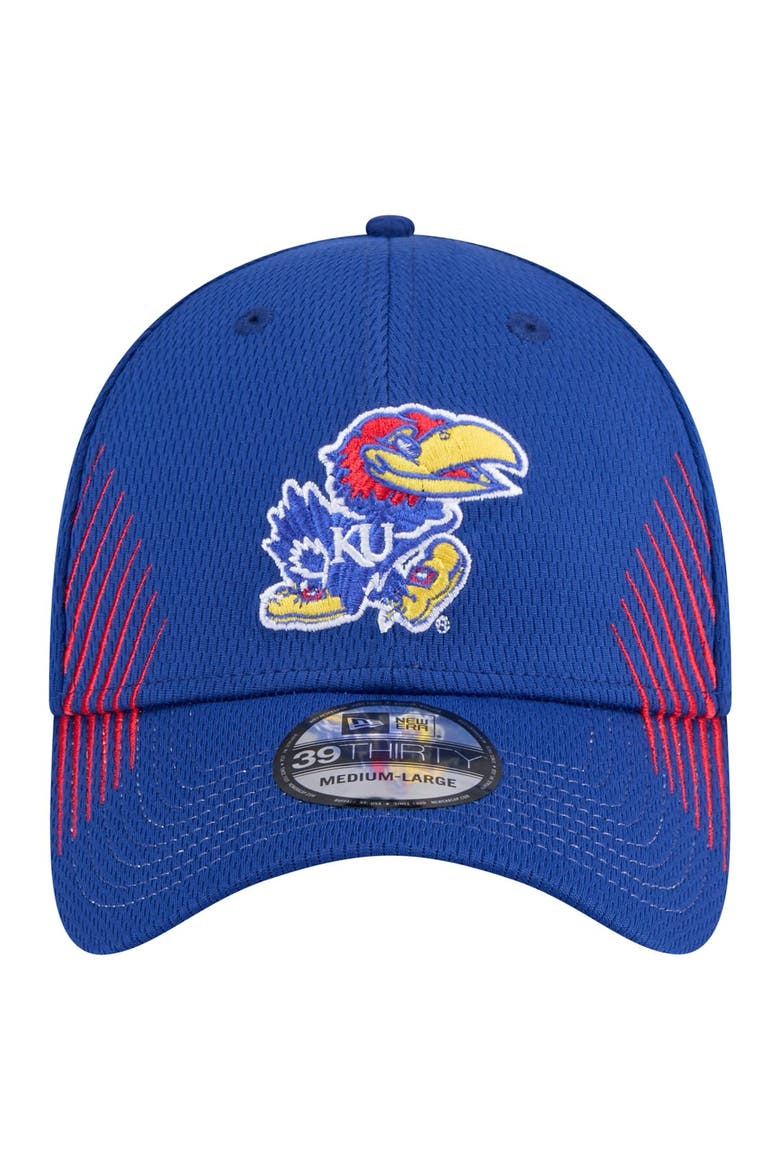 Men's New Era Royal Kansas Jayhawks Active Slash Sides 39THIRTY Flex Hat, Alternate, color, Royal