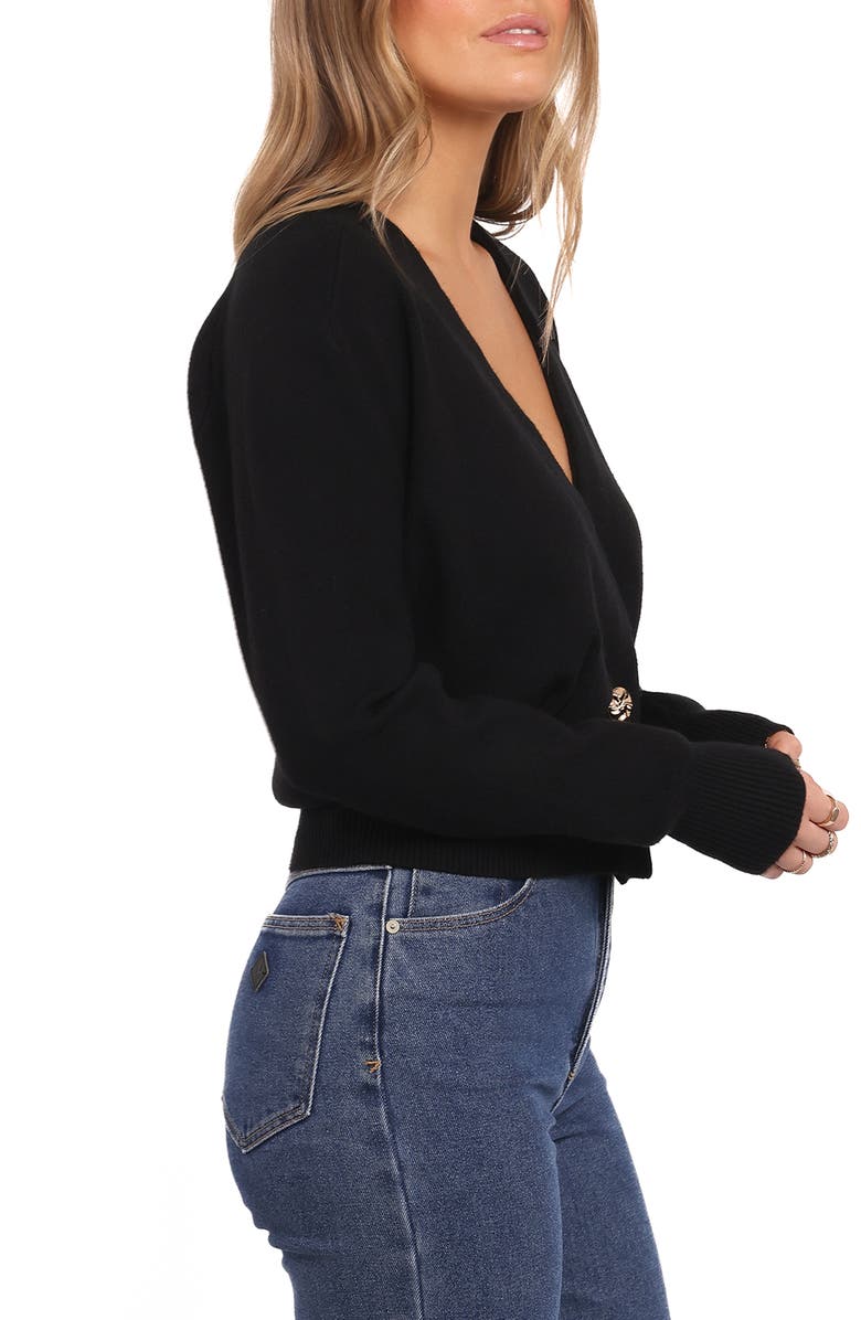 Petal & Pup Caterina One-Button Cardigan, Alternate, color, Black