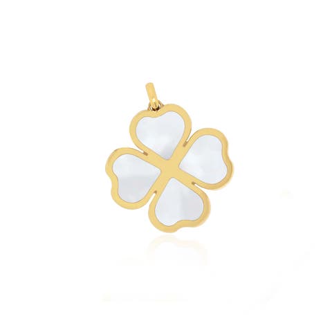 Mother of Pearl Lucky Clover Charm