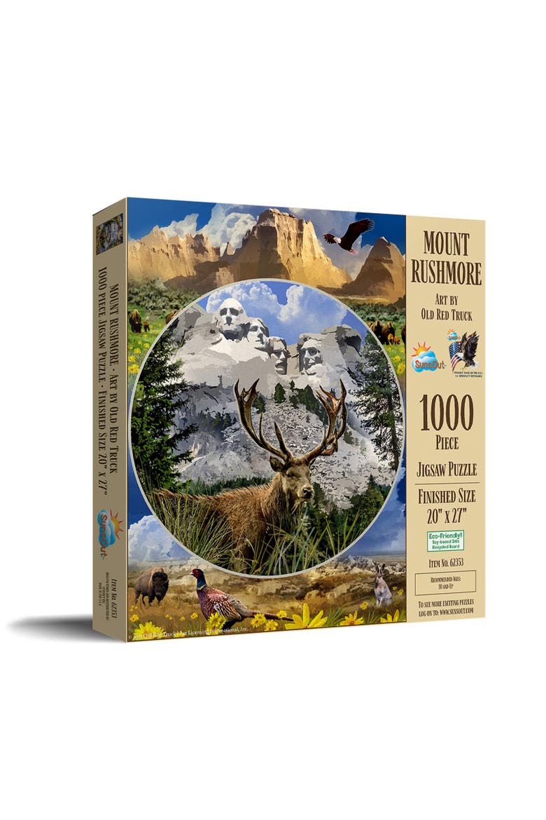 Mount Rushmore 1000 piece Jigsaw Puzzle for Adults, Main, color, Multicolor