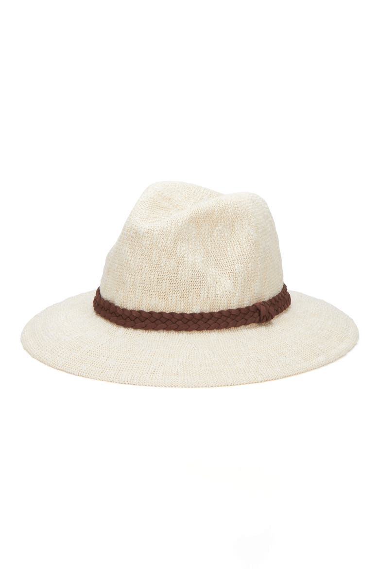 Braided Belt Knit Fedora, Main, color, IVORY