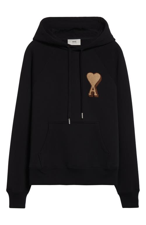 Ami Alexandre Mattiussi Ami Paris Black Ami De Coeur Hoodie Men In Black
