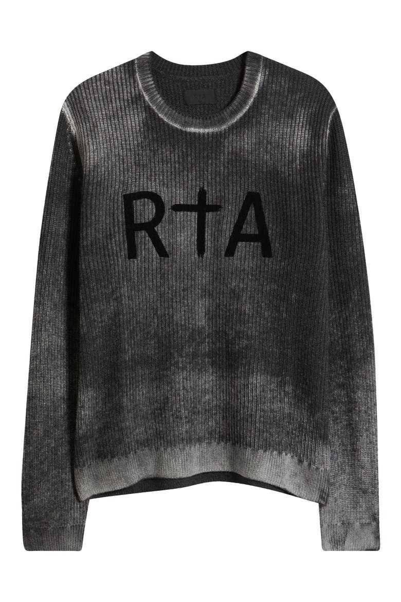 Ethan Washed Relaxed Fit Sweater, Alternate, color, BLACK GLIITCH