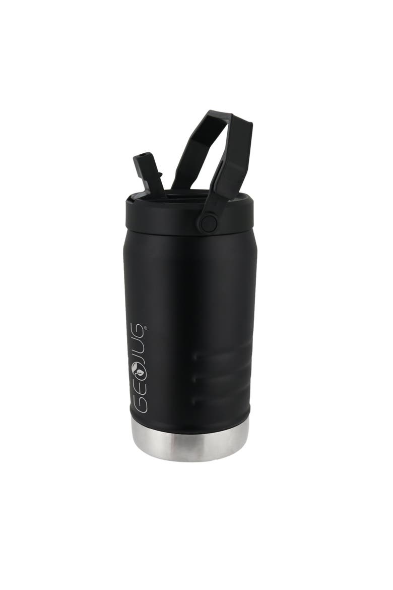 Vacuum Insulated Sports Water Jug, Spout Straw Lid, Large Handle with Fence Hook, Main, color, Black
