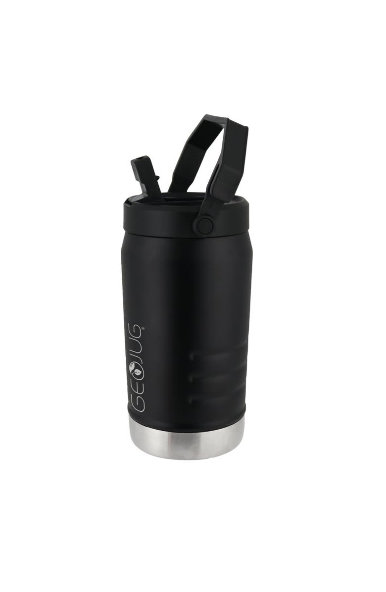 Brentwood Vacuum Insulated Sports Water Jug, Spout Straw Lid, Large Handle with Fence Hook, Main, color, Black