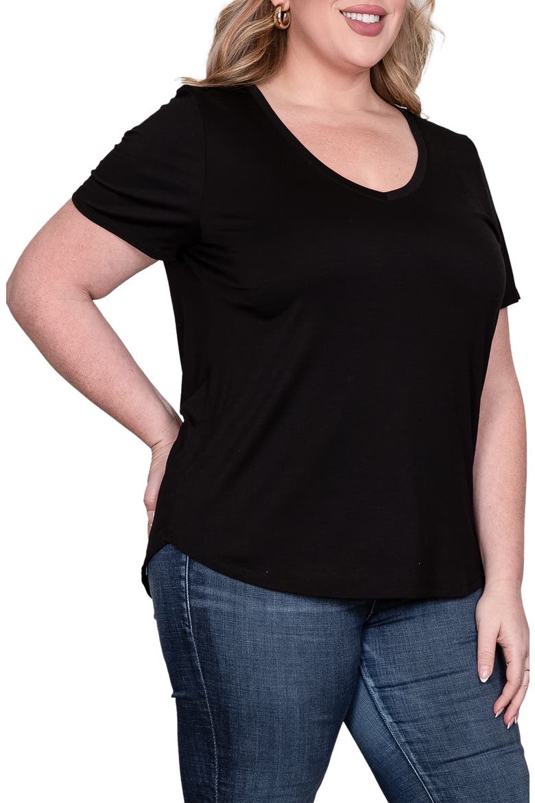V-Neck T-Shirt, Alternate, color, BLACK