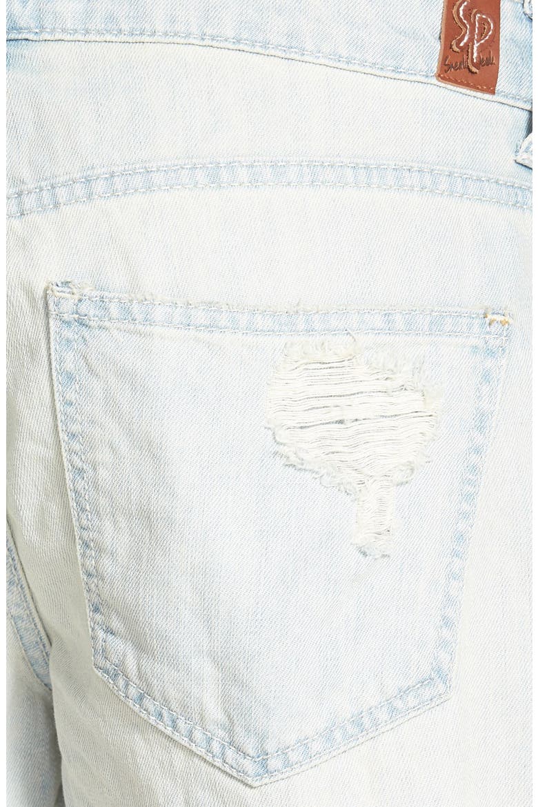 Cuffed Boyfriend Denim Shorts, Alternate, color, LIGHT WASH