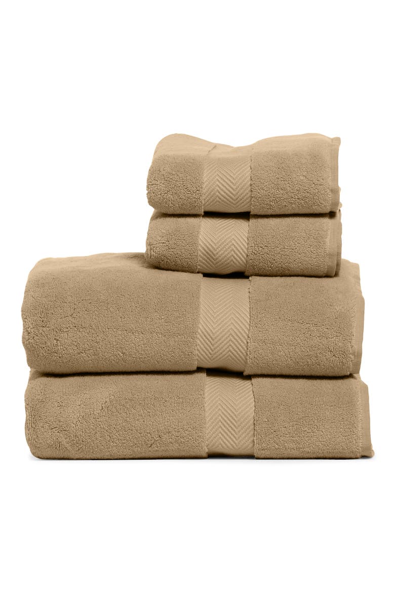 4-Piece Hydrocotton Bath Towel & Hand Towel Set, Main, color, BEIGE NOUGAT