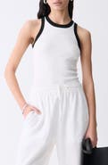DELUC Lisboa Contrast Trim Rib Sweater Tank