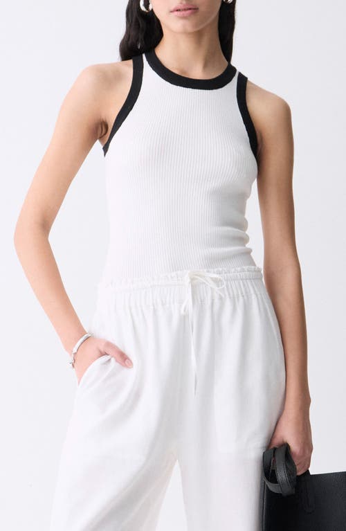 DELUC DELUC LISBOA CONTRAST TRIM RIB SWEATER TANK