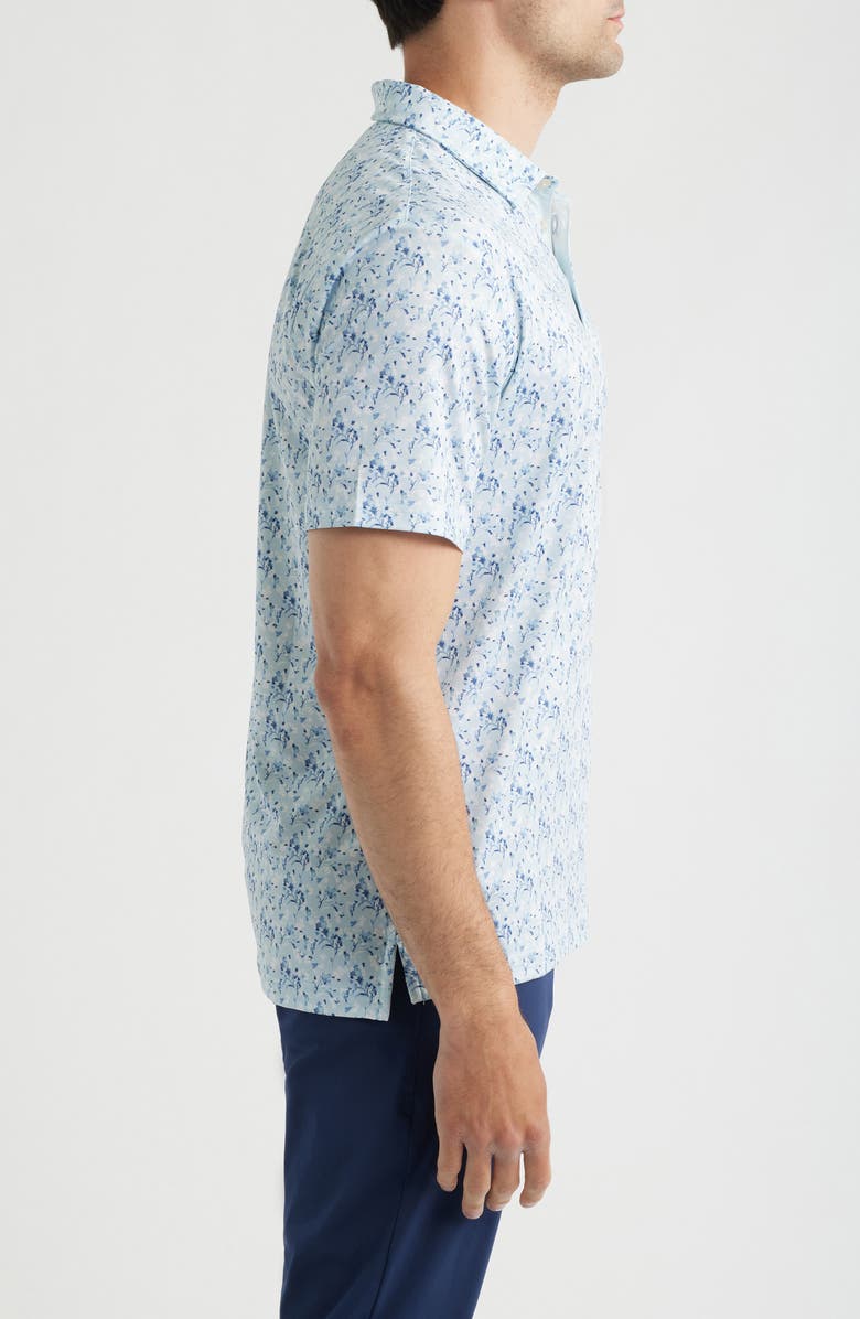 Swannies Sunday Floral Performance Golf Polo, Alternate, color, Sky