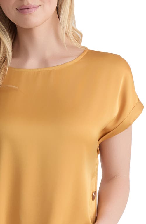 Jones New York Womens Side Button Cuffed Sleeve Top Pxs Xl In Gold