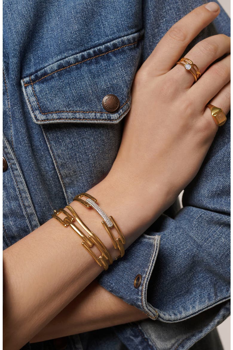 Lab Created Diamond Pavé Bangle, Alternate, color, 18K GOLD VERMEIL