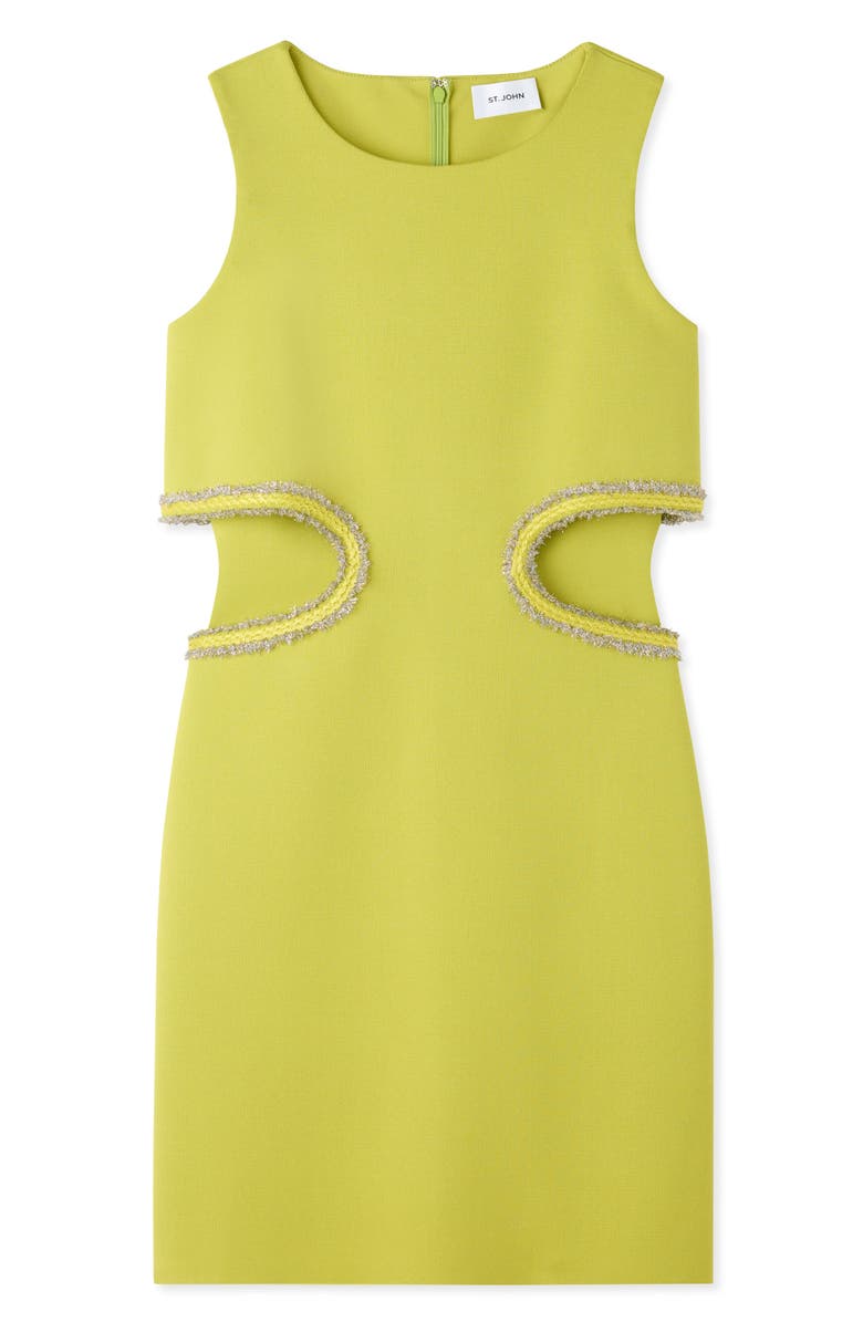 St. John Evening Cutout Detail Sleeveless Milano Knit Shift Dress, Alternate, color,