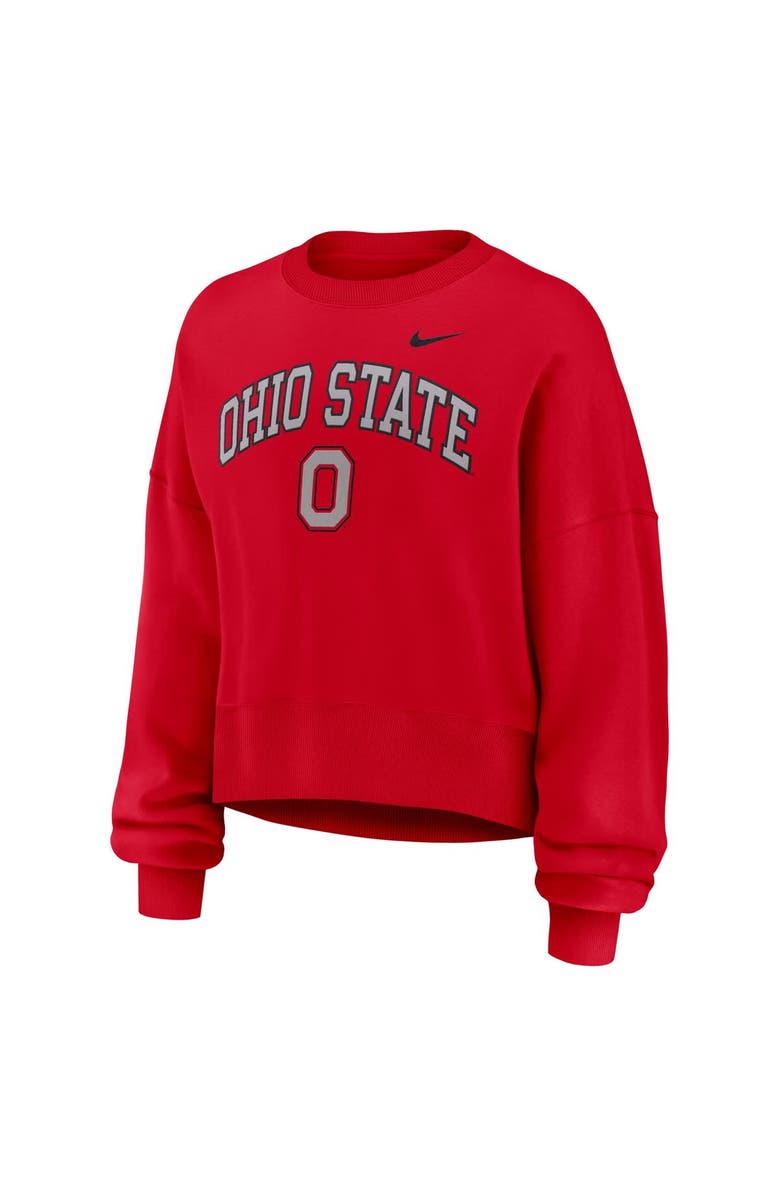 Nike Women's Nike Scarlet Ohio State Buckeyes Oversized Phoenix Arch Pullover Sweatshirt, Alternate, color, Scarlet