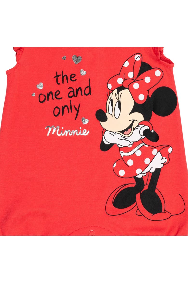 Minnie Mouse One Piece Romper and Hat Set, Alternate, color, Minnie Mouse Red