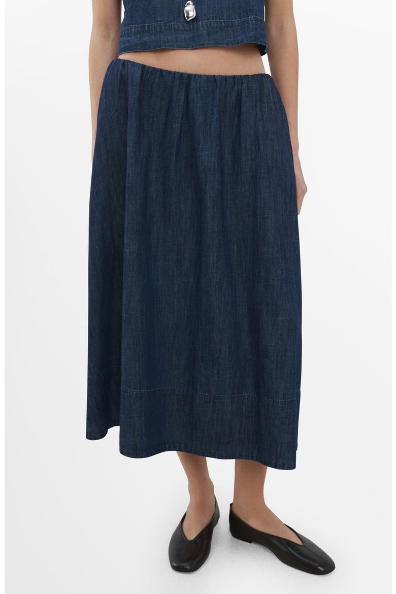 Denim Midi Skirt, Main, color, OPEN BLUE