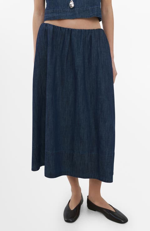 Denim Midi Skirt