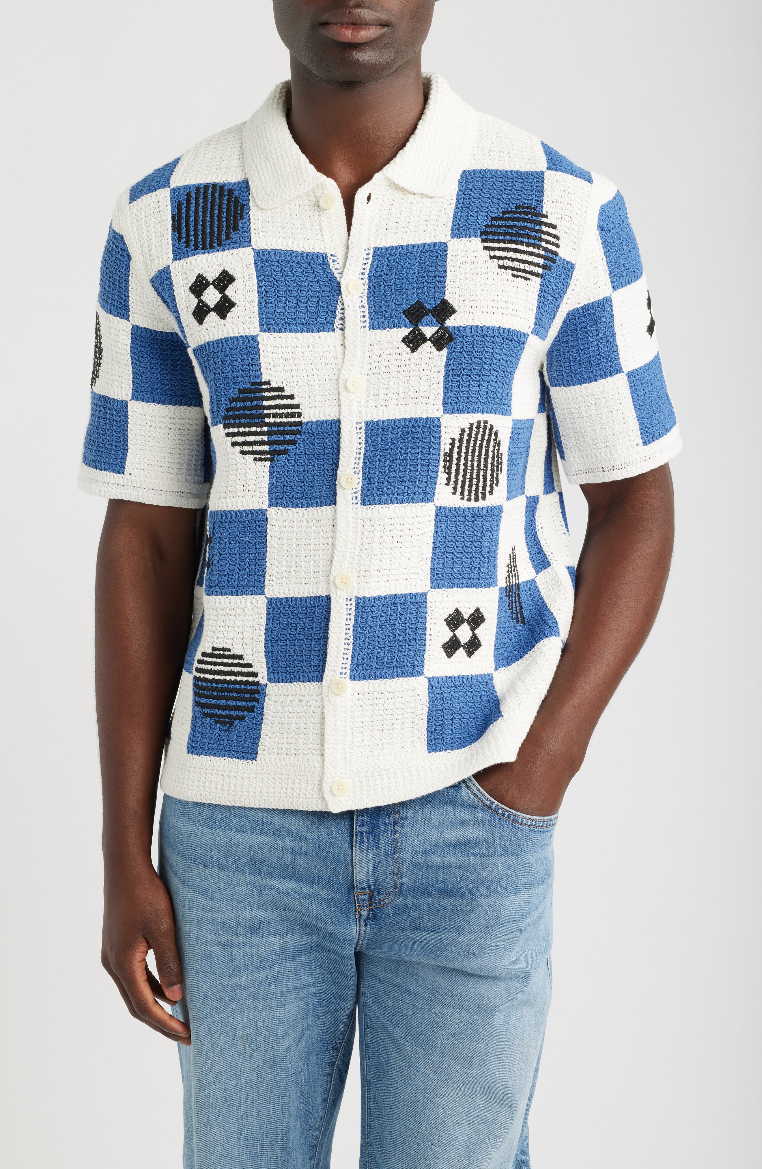 selected ECRU / BLUE