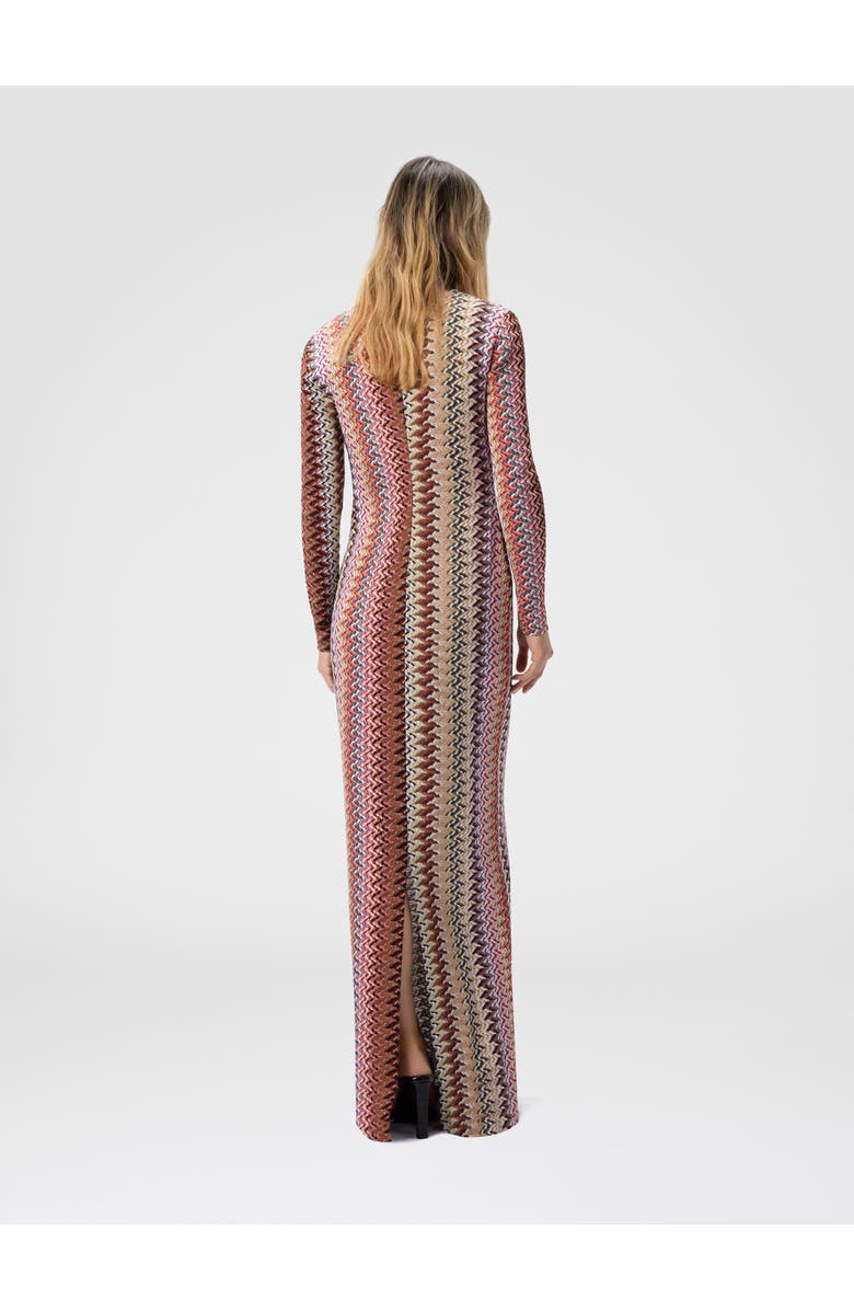 Missoni Long Dress With V-neck And Zigzag Pattern, Alternate, color, Multicoloured