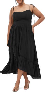 City Chic Hailey Tie Strap High-Low Maxi Dress