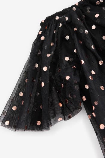 Kids' Foil Dot Tulle Party Dress