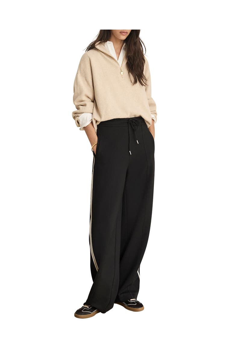 Side Stripe Barrel Trousers, Alternate, color, Black