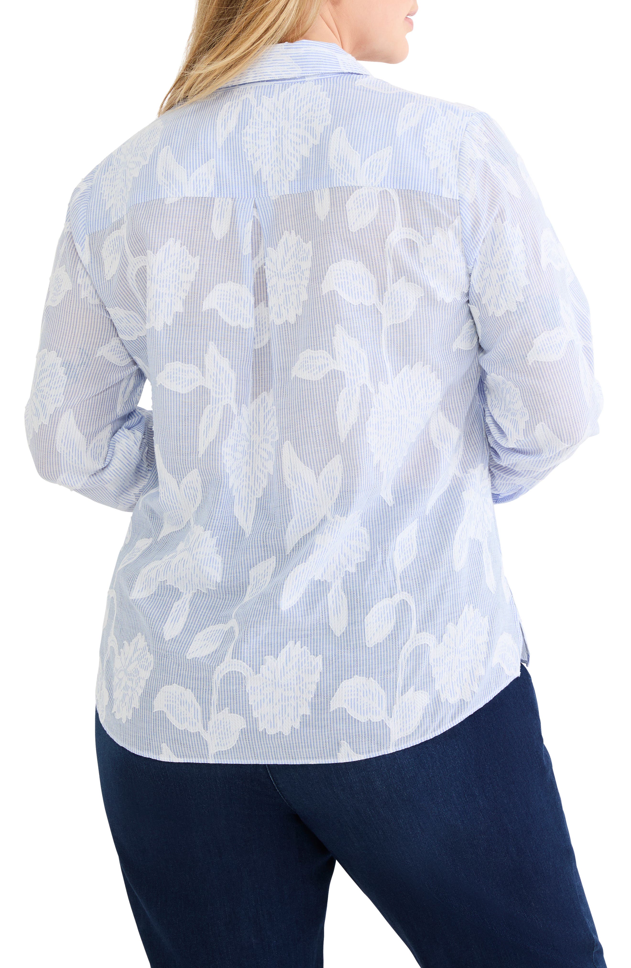 Sky Stripe Jacquard Popover Top - image 2