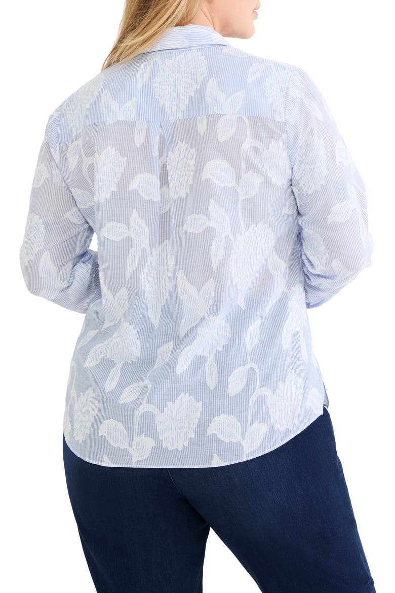 Sky Stripe Jacquard Popover Top, Alternate, color, BLUE MULTI