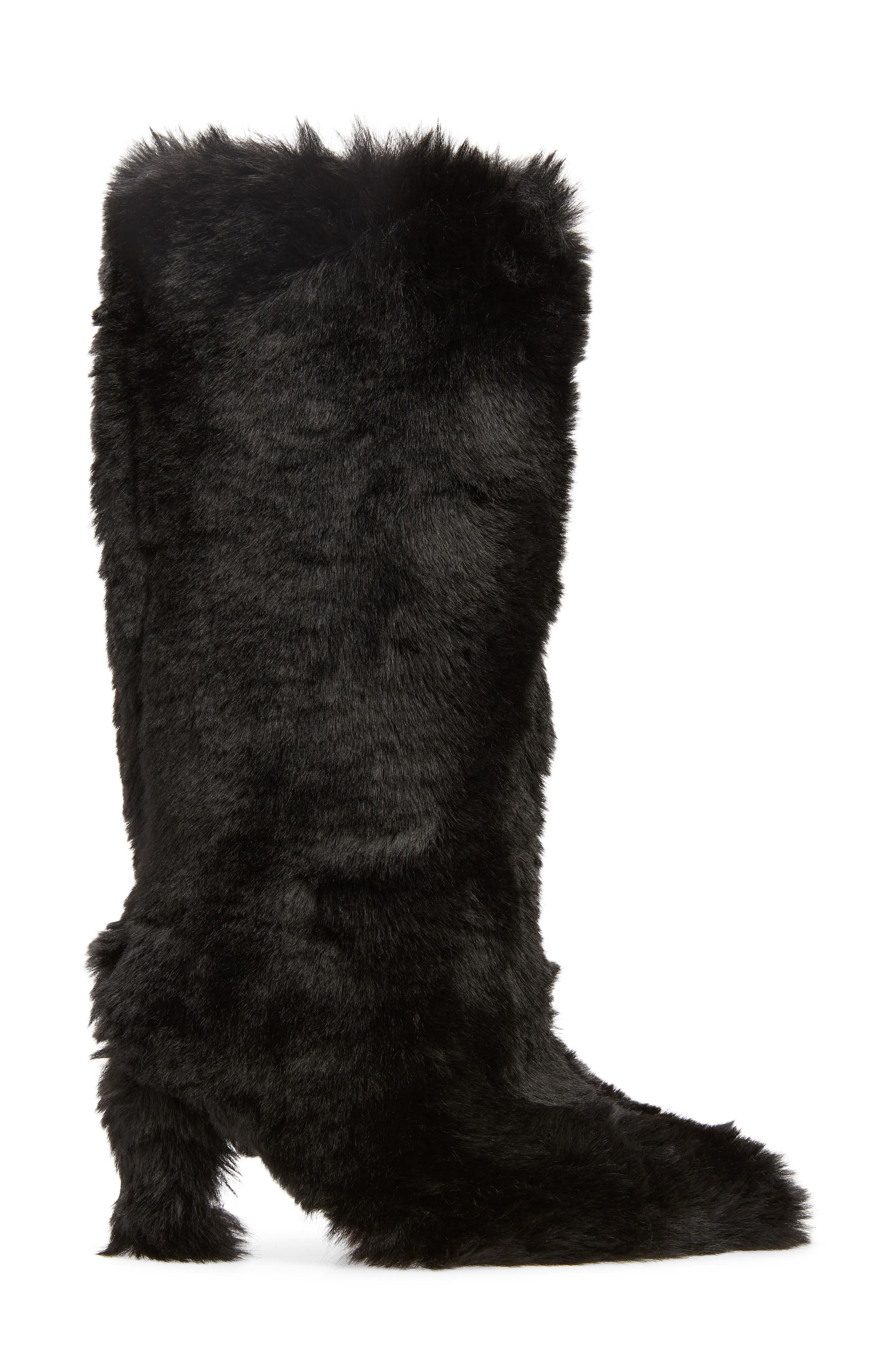 Jeffrey Campbell Fuzzie Faux Fur Pointed Toe Boot, Alternate, color, 