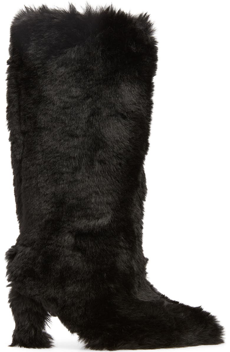 Jeffrey Campbell Fuzzie Faux Fur Pointed Toe Boot, Alternate, color,