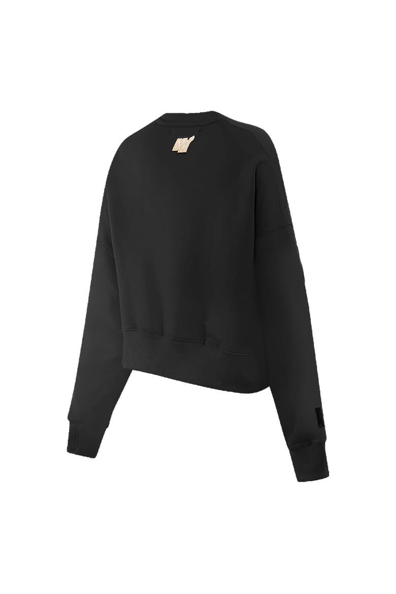 Women's Pro Standard  Black Miami Heat Glam Cropped Pullover Sweatshirt, Alternate, color, Black